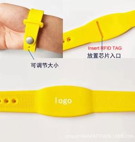 สายรัดข้อมือซิลิโคนแบบใส่แท็ก RFID ได้