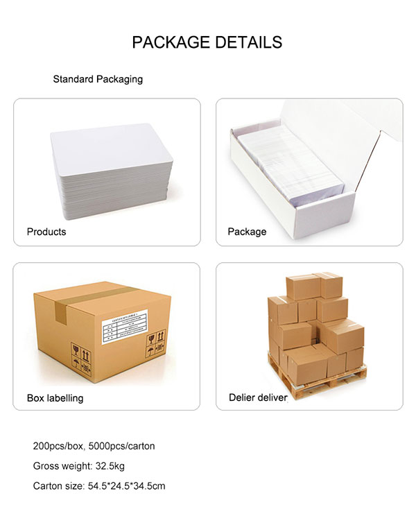 OEM RFID/NFC Blank Smart Card Package Details