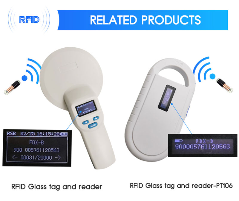 หลอดแก้ว RFID สำหรับการฉีดสำหรับสัตว์ แท็กอิเล็กทรอนิกส์ชีวภาพ 4