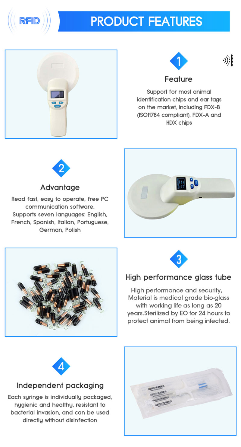 RFID Animal Ear Tag Collection Identification เครื่องอ่านบัตรมือถือ 2