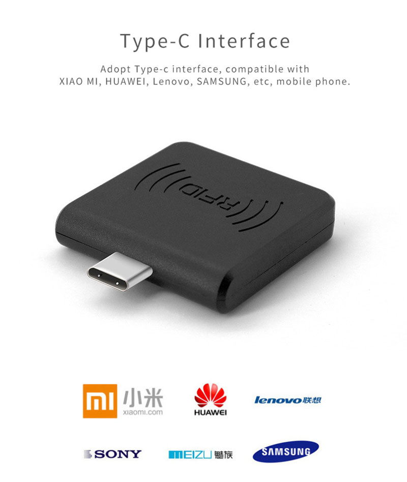 ความถี่ 13.56mhz โทรศัพท์ Android Microchip RFID Reader 7