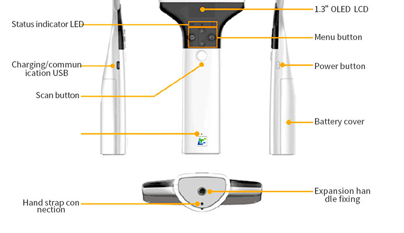 RFID Handheld UHF Reader 915M เครื่องตรวจสอบการจัดการคลังสินค้าระยะไกล 8