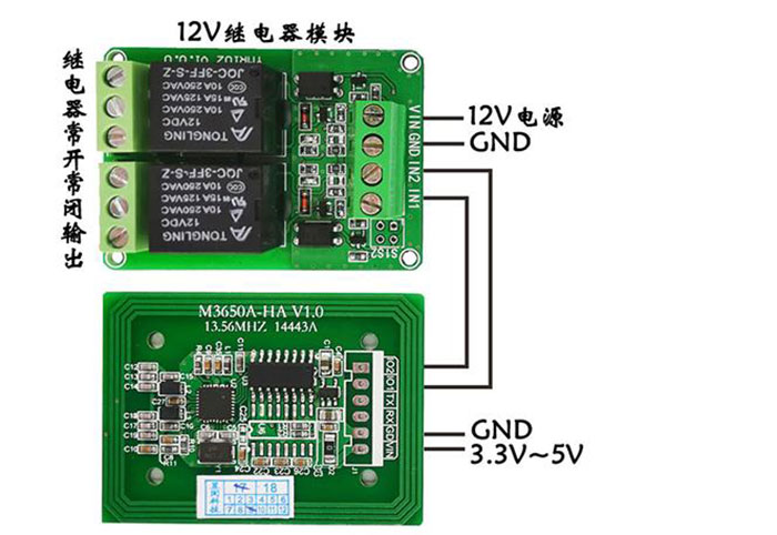 โมดูลตัวอ่านการ์ด IC RFID ความถี่สูงแบบไร้สัมผัส S50 อ่านและเขียนพอร์ตอนุกรมเหนี่ยวนำ RS232 TTL 5