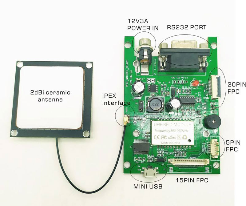 โมดูลตัวอ่าน RFID ช่องทางเดียว ความถี่วิทยุ UHF ระบุโทรศัพท์มือถือคอมพิวเตอร์ฝังโมดูลเครื่องอ่านการ์ด UHF3