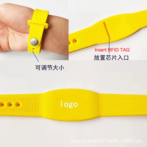 สายรัดข้อมือซิลิโคนแบบใส่แท็ก RFID