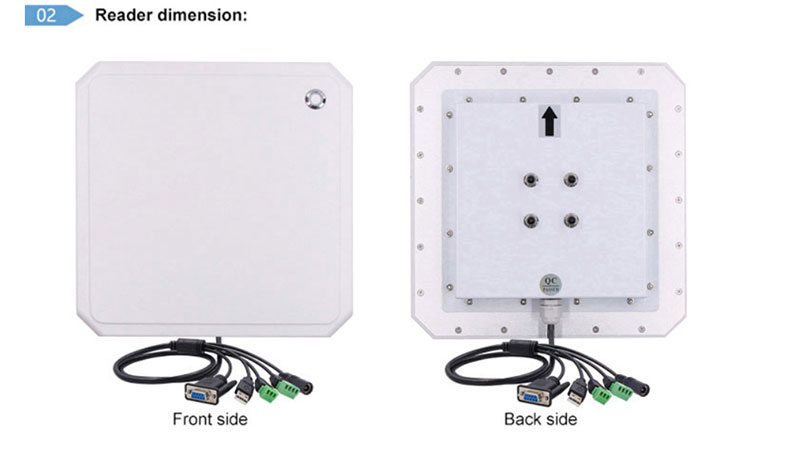 เครื่องอ่านประตู RFID UHF 10 เมตร เครื่องอ่าน RFID ที่จอดรถ 865~ เครื่องอ่านระยะไกล 960Mhz 5