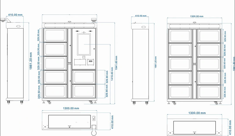 ตู้บริการตนเอง RFID ห้องสมุดอัจฉริยะที่ปรับแต่งอย่างมืออาชีพ เครื่องคืนหนังสือแบบบริการตนเอง RFID Smart Bookshelf 2