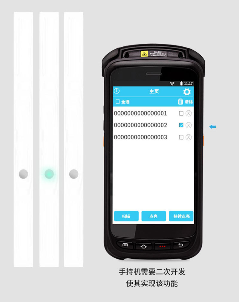 ไฟ RFID ตำแหน่งแท็กอิเล็กทรอนิกส์ UHF แท็กป้องกันโลหะแบบพาสซีฟ ไฟ LED แสดงตำแหน่งและค้นหารายการการจัดการอัจฉริยะแบบป้องกันโลหะแบบพาสซีฟ 3 