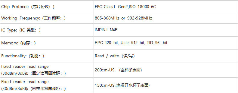 ฉลากถ้วยทนอุณหภูมิสูง UHF จานอาหารค่ำอัจฉริยะ ป้าย RFID 3