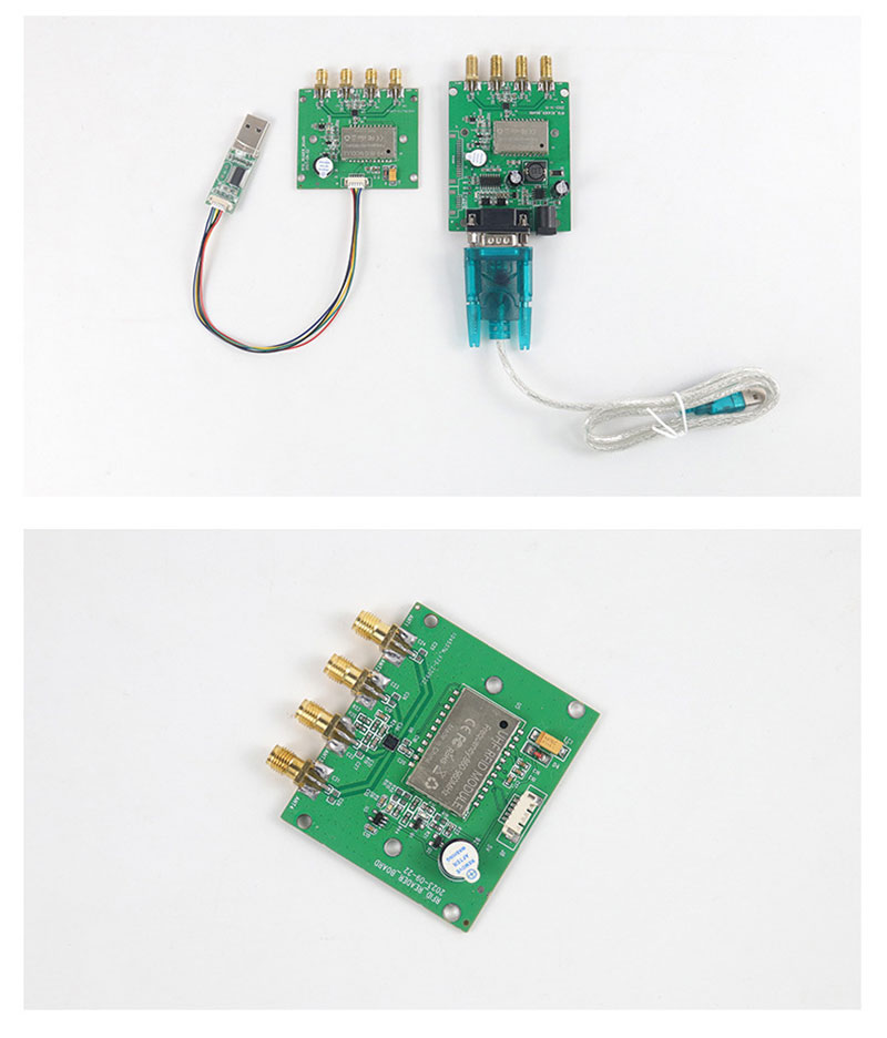 rfid โมดูลความถี่สูงพิเศษ สี่ช่อง UHF โมดูลเครื่องอ่านการระบุความถี่วิทยุสากลสากลโมดูลเสาอากาศสี่เสา 8 